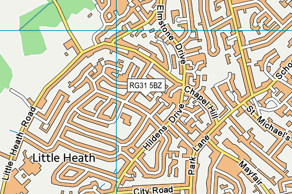 RG31 5BZ map - OS VectorMap District (Ordnance Survey)