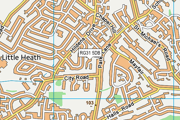 RG31 5DB map - OS VectorMap District (Ordnance Survey)