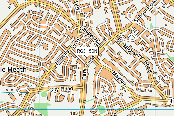 RG31 5DN map - OS VectorMap District (Ordnance Survey)