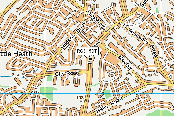 RG31 5DT map - OS VectorMap District (Ordnance Survey)