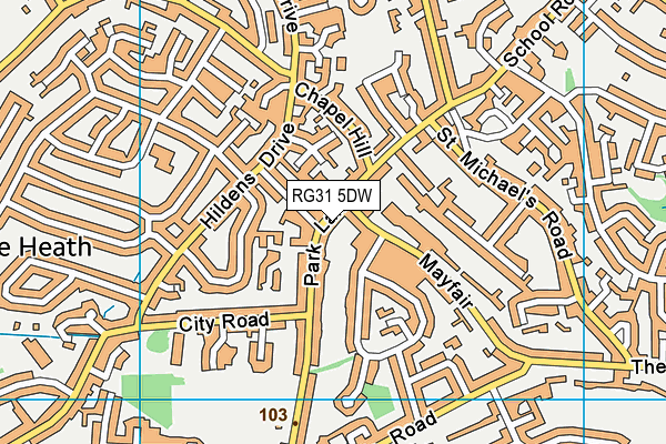 RG31 5DW map - OS VectorMap District (Ordnance Survey)