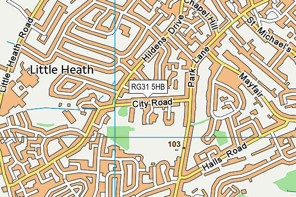 RG31 5HB map - OS VectorMap District (Ordnance Survey)