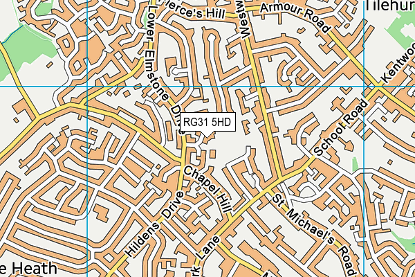 RG31 5HD map - OS VectorMap District (Ordnance Survey)