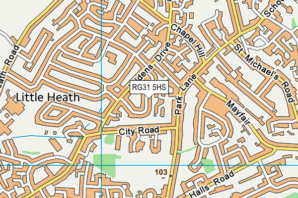 RG31 5HS map - OS VectorMap District (Ordnance Survey)