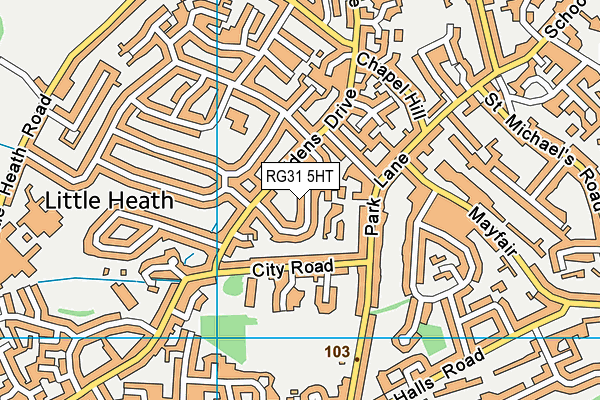 RG31 5HT map - OS VectorMap District (Ordnance Survey)