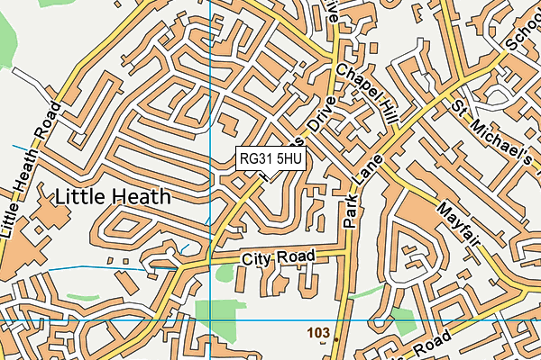 RG31 5HU map - OS VectorMap District (Ordnance Survey)