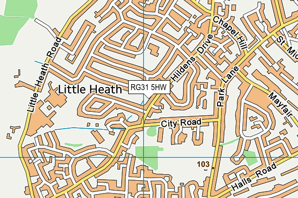 RG31 5HW map - OS VectorMap District (Ordnance Survey)