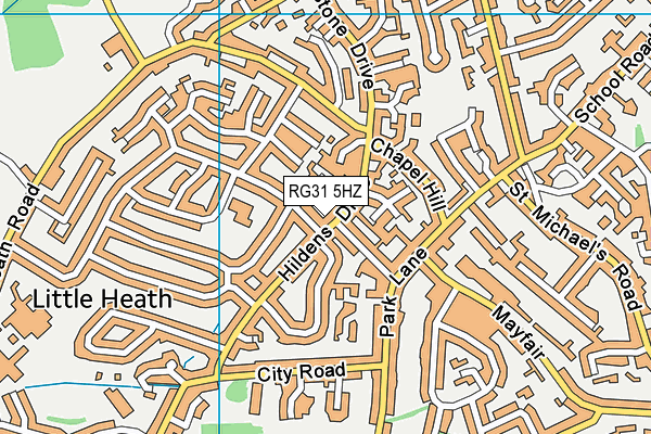 RG31 5HZ map - OS VectorMap District (Ordnance Survey)