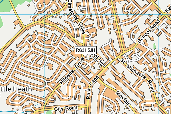 RG31 5JH map - OS VectorMap District (Ordnance Survey)