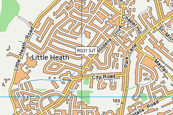 RG31 5JT map - OS VectorMap District (Ordnance Survey)