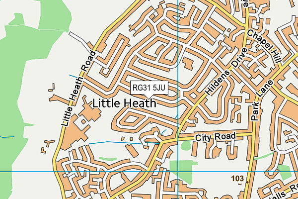 RG31 5JU map - OS VectorMap District (Ordnance Survey)