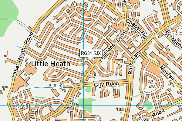 RG31 5JX map - OS VectorMap District (Ordnance Survey)