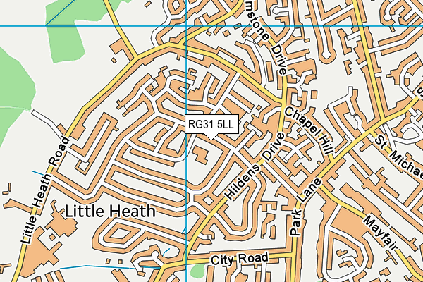 RG31 5LL map - OS VectorMap District (Ordnance Survey)