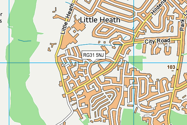 Sringfield Primary School map (RG31 5NJ) - OS VectorMap District (Ordnance Survey)