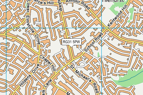 RG31 5PW map - OS VectorMap District (Ordnance Survey)