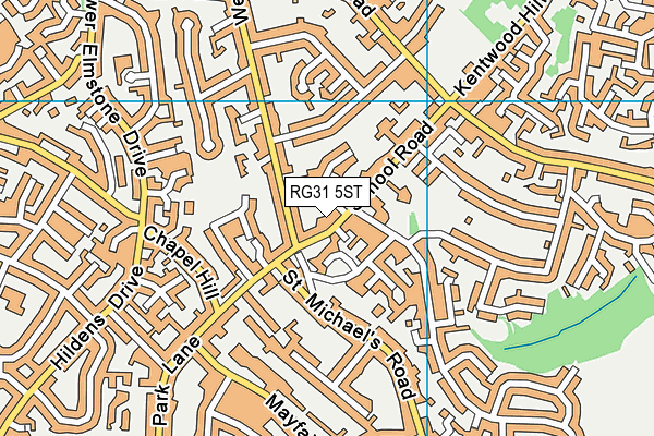 RG31 5ST map - OS VectorMap District (Ordnance Survey)