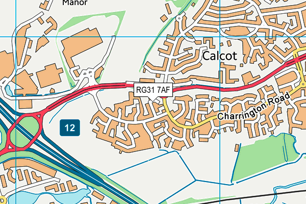 RG31 7AF map - OS VectorMap District (Ordnance Survey)