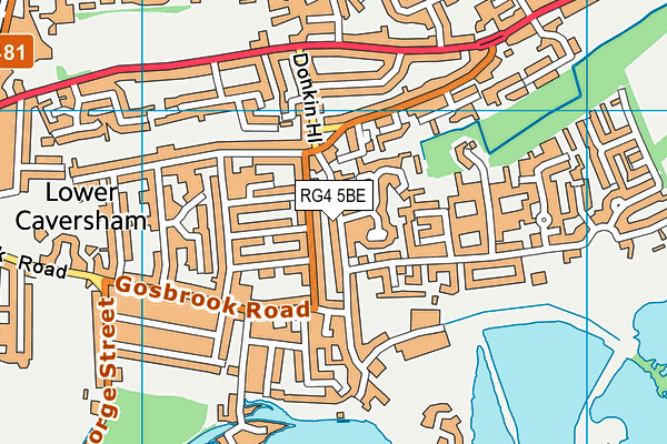 RG4 5BE map - OS VectorMap District (Ordnance Survey)