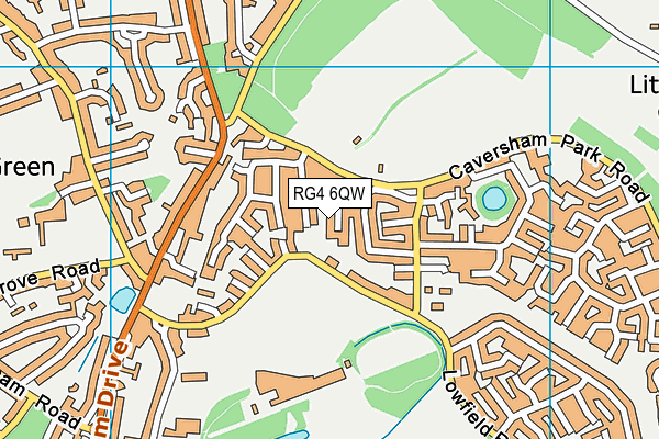 RG4 6QW map - OS VectorMap District (Ordnance Survey)