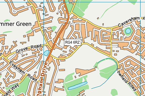 RG4 6RZ map - OS VectorMap District (Ordnance Survey)