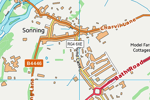 King Georges Field (Sonning) map (RG4 6XE) - OS VectorMap District (Ordnance Survey)