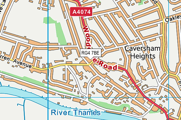 RG4 7BE map - OS VectorMap District (Ordnance Survey)