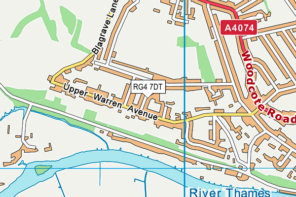 RG4 7DT map - OS VectorMap District (Ordnance Survey)