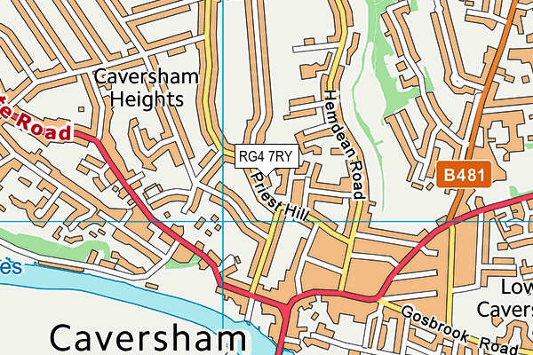 RG4 7RY map - OS VectorMap District (Ordnance Survey)