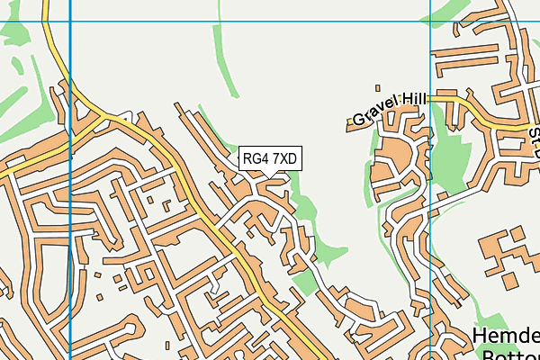 RG4 7XD map - OS VectorMap District (Ordnance Survey)