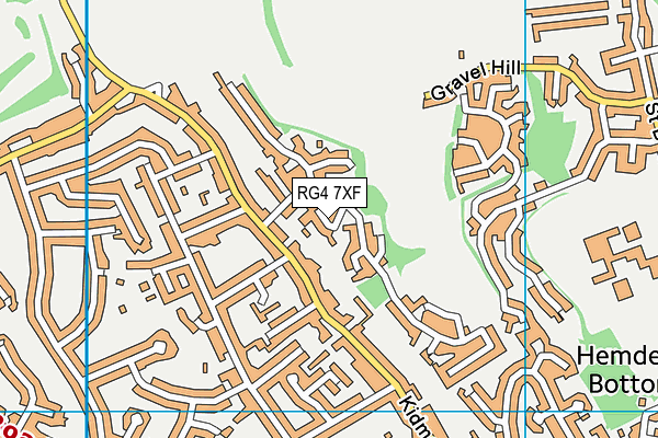 RG4 7XF map - OS VectorMap District (Ordnance Survey)