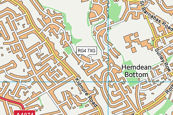 RG4 7XG map - OS VectorMap District (Ordnance Survey)