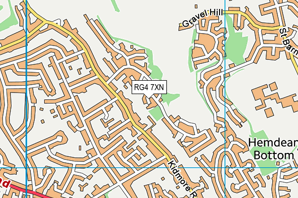 RG4 7XN map - OS VectorMap District (Ordnance Survey)