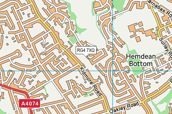 RG4 7XQ map - OS VectorMap District (Ordnance Survey)
