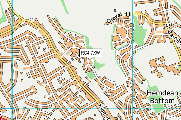 RG4 7XW map - OS VectorMap District (Ordnance Survey)