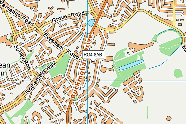 RG4 8AB map - OS VectorMap District (Ordnance Survey)