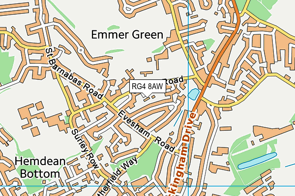 RG4 8AW map - OS VectorMap District (Ordnance Survey)