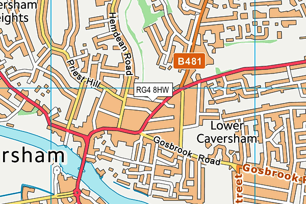 RG4 8HW map - OS VectorMap District (Ordnance Survey)