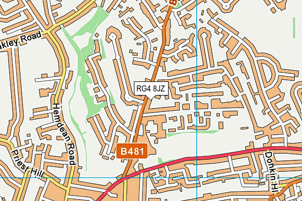 RG4 8JZ map - OS VectorMap District (Ordnance Survey)