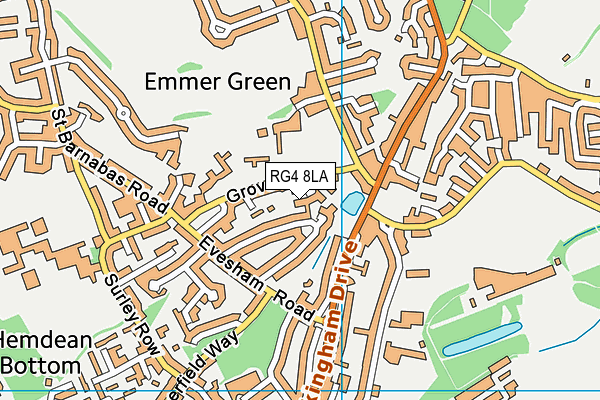 RG4 8LA map - OS VectorMap District (Ordnance Survey)