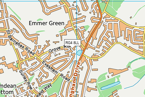 RG4 8LL map - OS VectorMap District (Ordnance Survey)