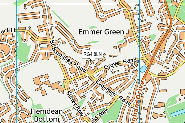 Emmer Green Primary School map (RG4 8LN) - OS VectorMap District (Ordnance Survey)