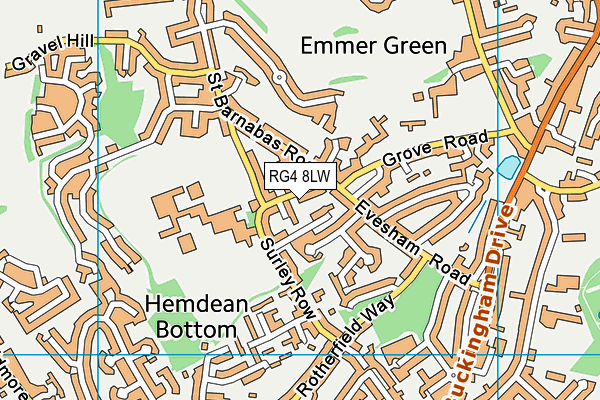 RG4 8LW map - OS VectorMap District (Ordnance Survey)