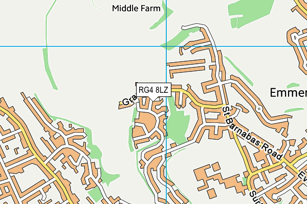 RG4 8LZ map - OS VectorMap District (Ordnance Survey)