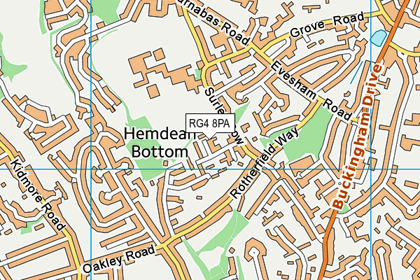 RG4 8PA map - OS VectorMap District (Ordnance Survey)