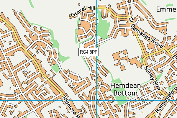 RG4 8PF map - OS VectorMap District (Ordnance Survey)