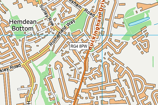 RG4 8PW map - OS VectorMap District (Ordnance Survey)