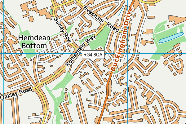 RG4 8QA map - OS VectorMap District (Ordnance Survey)