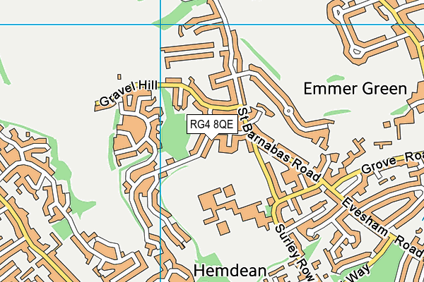RG4 8QE map - OS VectorMap District (Ordnance Survey)