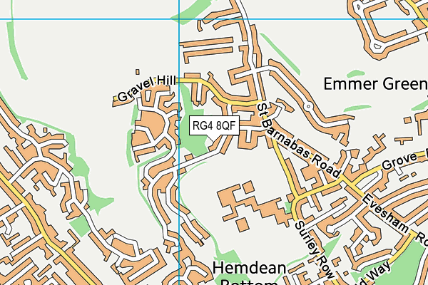 RG4 8QF map - OS VectorMap District (Ordnance Survey)