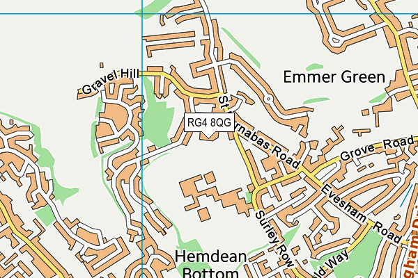 RG4 8QG map - OS VectorMap District (Ordnance Survey)